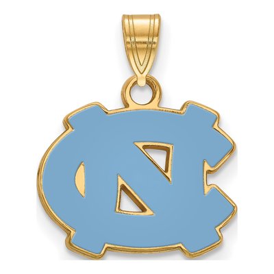 University of North Carolina Gold-Plated Sterling Silver UNC N-C Small Enamel Pendant