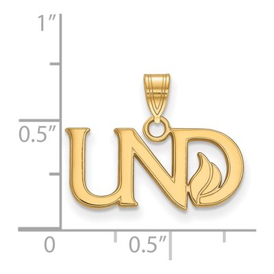 University of North Dakota Gold-Plated Sterling Silver Small Pendant – view 2