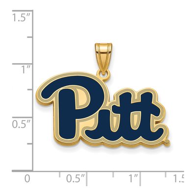 University of Pittsburgh Gold-Plated Sterling Silver Large Enamel Pendant – view 2