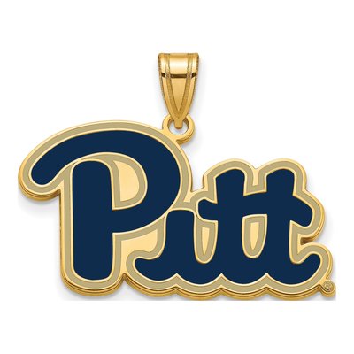 University of Pittsburgh Gold-Plated Sterling Silver Large Enamel Pendant