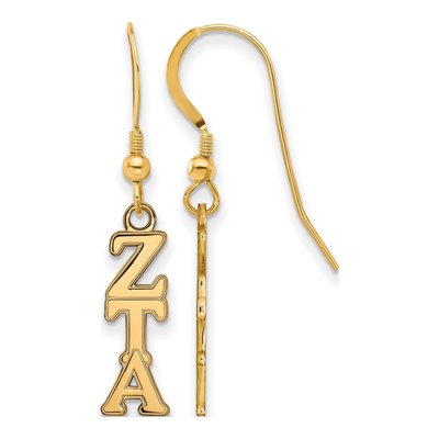 Zeta Tau Alpha Gold-Plated Sterling Silver Greek Letter Earrings