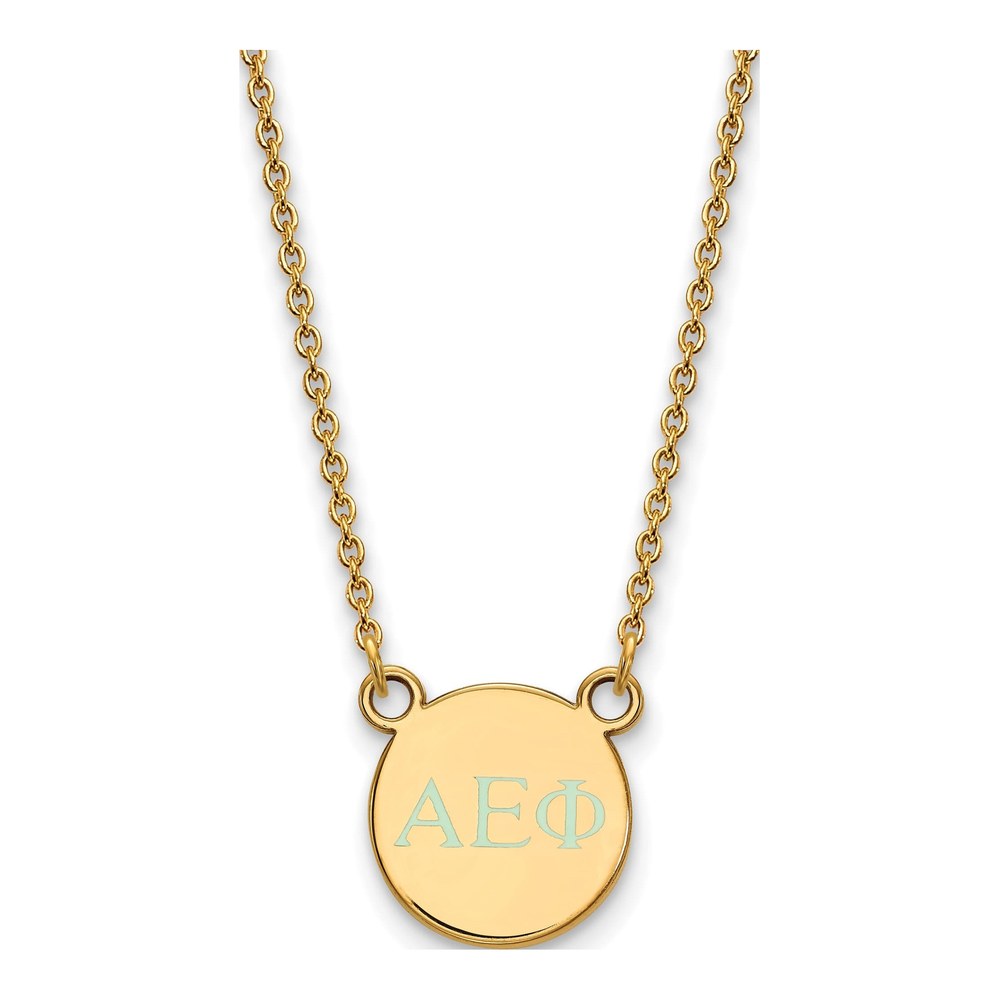 Alpha Epsilon Phi Gold-Plated Sterling Silver Extra Small Sorority Necklace