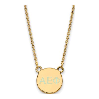Alpha Epsilon Phi Gold-Plated Sterling Silver Extra Small Sorority Necklace