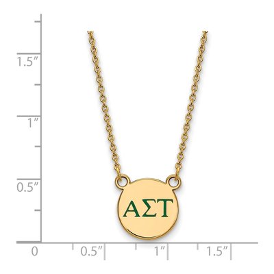 Alpha Sigma Tau Gold-Plated Sterling Silver Small Enamel Letters Necklace – view 2