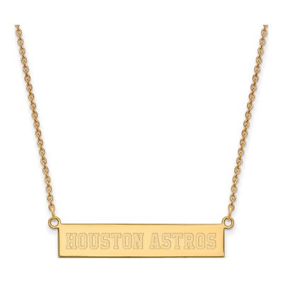 Houston Astros Gold-Plated Sterling Silver Bar Necklace