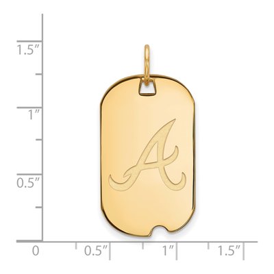 Atlanta Braves Gold-Plated Sterling Silver Dog Tag Pendant – view 2