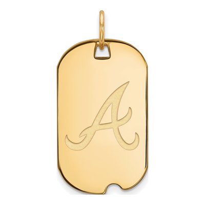Atlanta Braves Gold-Plated Sterling Silver Dog Tag Pendant