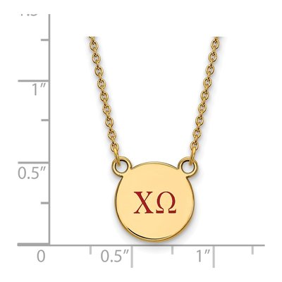 Chi Omega Gold-Plated Sterling Silver Small Sorority Pendant Necklace – view 2