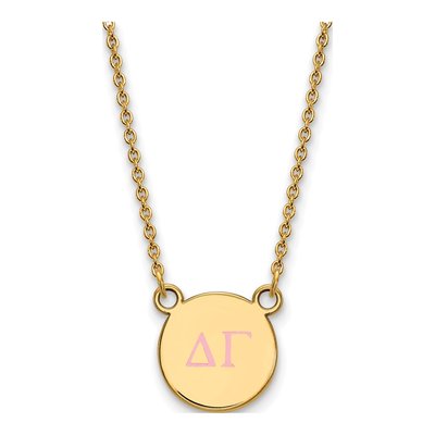 Delta Gamma Gold-Plated Sterling Silver Sorority Greek Letters Small Color Enamel Necklace