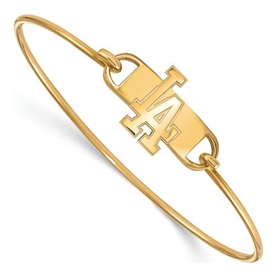 Los Angeles Dodgers Gold-Plated Sterling Silver Small LA Wire Bangle Bracelet