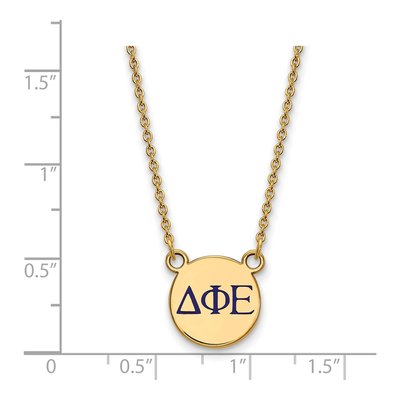 Delta Phi Epsilon Gold-Plated Sterling Silver Small Sorority Pendant Necklace – view 2