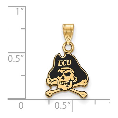 East Carolina University Gold-Plated Sterling Silver Pirates Small Enamel Pendant – view 2