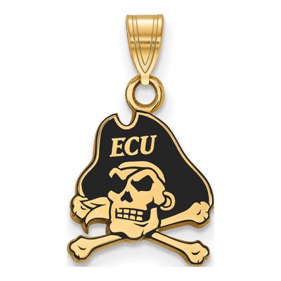 East Carolina University Gold-Plated Sterling Silver Pirates Small Enamel Pendant