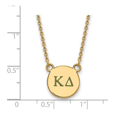 Kappa Delta Gold-Plated Sterling Silver Sorority Greek Letters Small Color Enamel Necklace – view 2