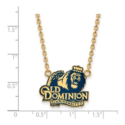Old Dominion University Gold-Plated Sterling Silver Large Enameled Pendant Necklace – view 2