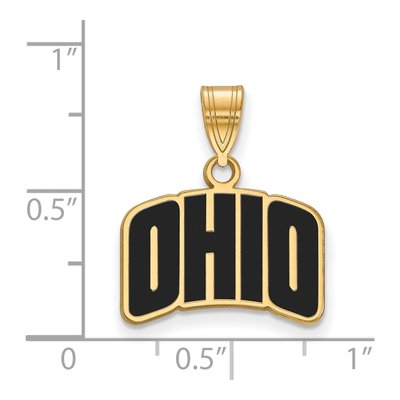 Ohio University Gold-Plated Sterling Silver Small Enamel Pendant – view 2
