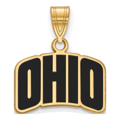 Ohio University Gold-Plated Sterling Silver Small Enamel Pendant