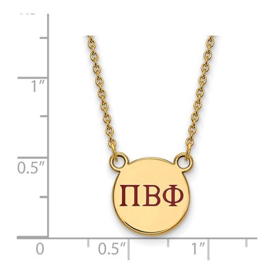Pi Beta Phi Gold-Plated Sterling Silver Small Sorority Pendant Necklace – view 2