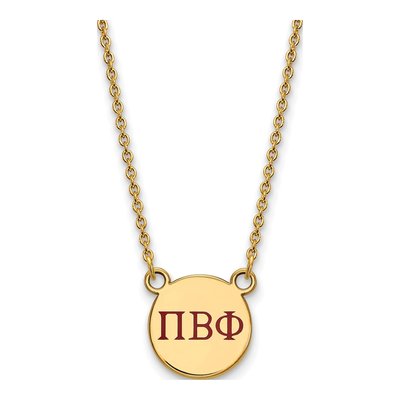 Pi Beta Phi Gold-Plated Sterling Silver Small Sorority Pendant Necklace