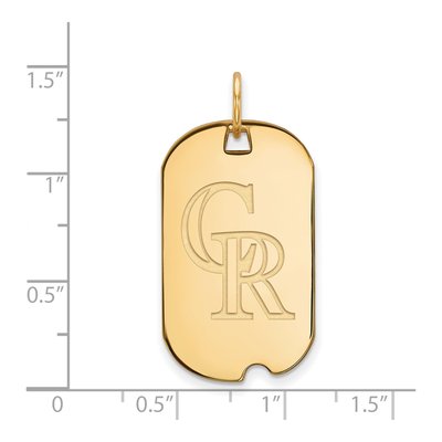 Colorado Rockies Gold-Plated Sterling Silver Dog Tag Pendant – view 2