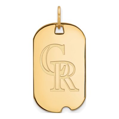 Colorado Rockies Gold-Plated Sterling Silver Dog Tag Pendant