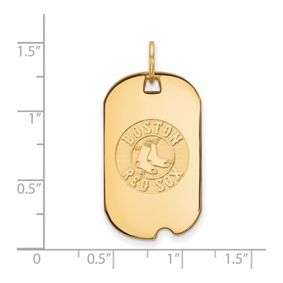 Boston Red Sox Gold-Plated Sterling Silver Small Dog Tag Pendant – view 2