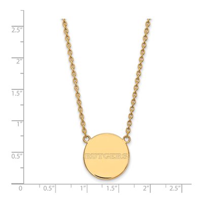 Rutgers University Gold-Plated Sterling Silver Large Disc Pendant Necklace – view 2