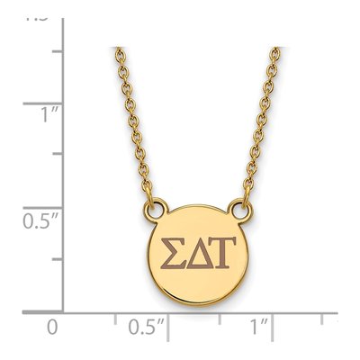 Sigma Delta Tau Gold-Plated Sterling Silver Small Sorority Pendant Necklace – view 2