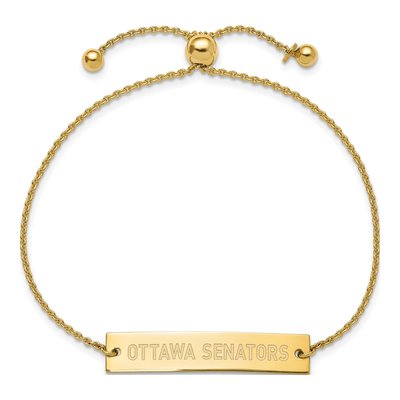 Ottawa Senators Gold-Plated Sterling Silver Bar Bracelet – view 2