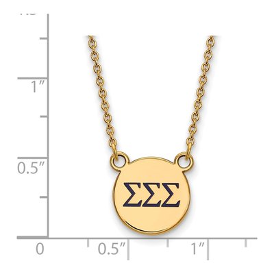 Sigma Sigma Sigma Gold-Plated Sterling Silver Small Tri Pendant – view 2