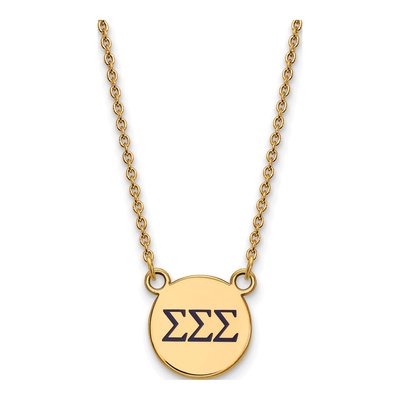 Sigma Sigma Sigma Gold-Plated Sterling Silver Small Tri Pendant