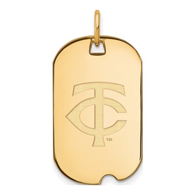 Minnesota Twins Gold-Plated Sterling Silver Dog Tag Pendant