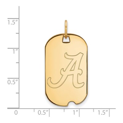 University of Alabama Gold-Plated Sterling Silver Small Dog Tag Pendant – view 2
