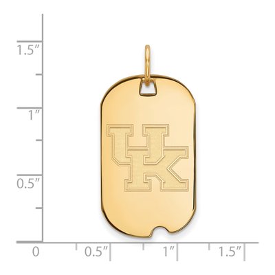 University of Kentucky Gold-Plated Sterling Silver Small Dog Tag Pendant – view 2