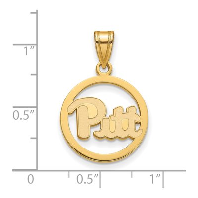 University of Pittsburgh Gold-Plated Sterling Silver Medium Circle Pendant – view 2
