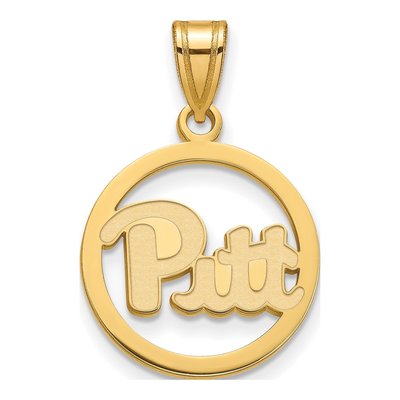 University of Pittsburgh Gold-Plated Sterling Silver Medium Circle Pendant