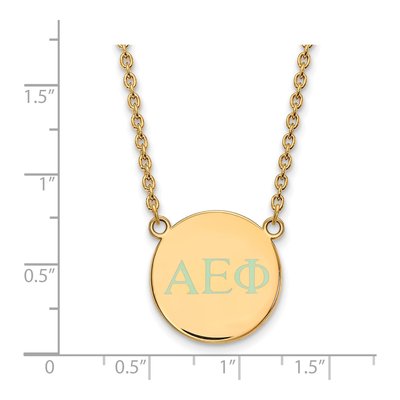Alpha Epsilon Phi Gold-Plated Sterling Silver Small Sorority Pendant Necklace – view 2
