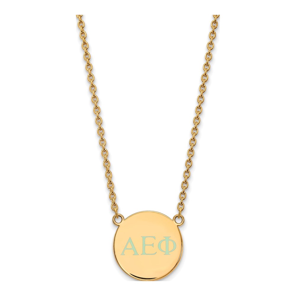 Alpha Epsilon Phi Gold-Plated Sterling Silver Small Sorority Pendant Necklace