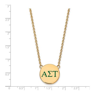 Alpha Sigma Tau Gold-Plated Sterling Silver Large Sorority Necklace – view 2