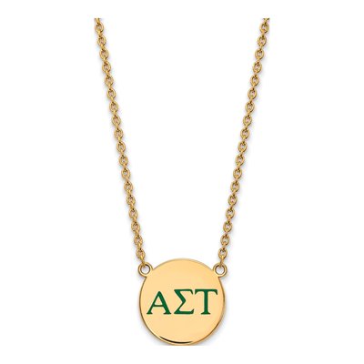 Alpha Sigma Tau Gold-Plated Sterling Silver Large Sorority Necklace