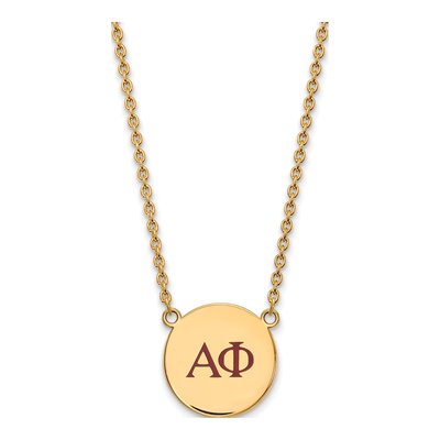 Alpha Phi Gold-Plated Sterling Silver Large Sorority Necklace