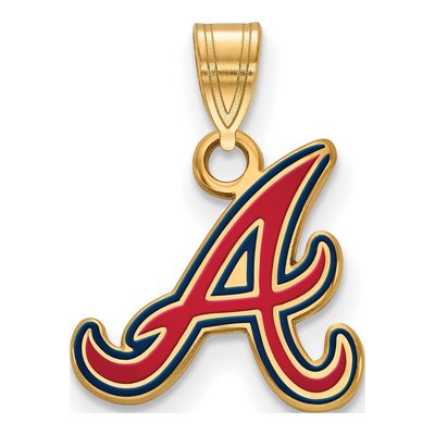 Atlanta Braves Gold-Plated Sterling Silver Enameled Pendant