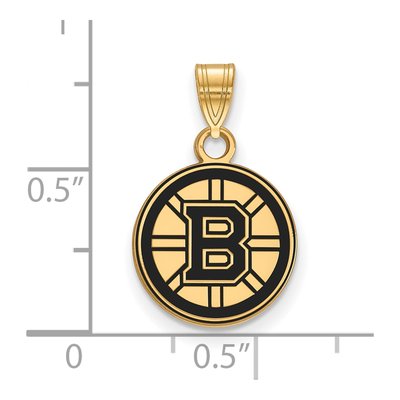 Boston Bruins Gold-Plated Sterling Silver Small Enamel Pendant – view 2