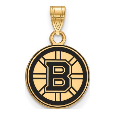 Boston Bruins Gold-Plated Sterling Silver Small Enamel Pendant