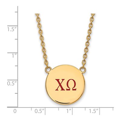 Chi Omega Gold-Plated Sterling Silver Large Sorority Pendant Necklace – view 2
