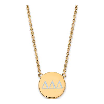 Delta Delta Delta Gold-Plated Sterling Silver Large Tri Sorority Necklace