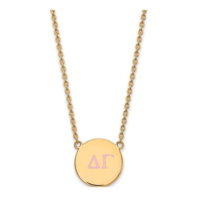 Delta Gamma Gold-Plated Sterling Silver Large Sorority Pendant Necklace