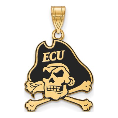 East Carolina University Gold-Plated Sterling Silver Large Pirates Enameled Pendant
