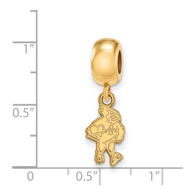 Iowa State University Gold-Plated Sterling Silver Small Cardinal Dangle Bead – view 2