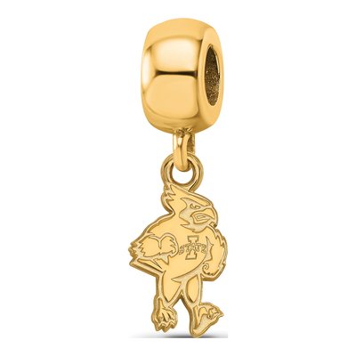 Iowa State University Gold-Plated Sterling Silver Small Cardinal Dangle Bead